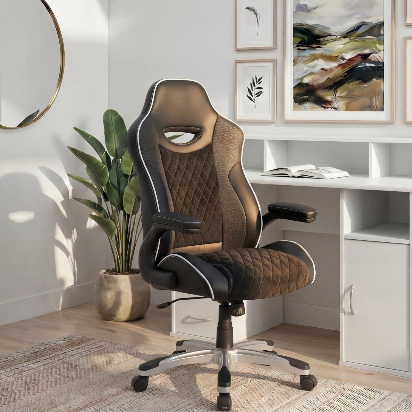 Dorel Silverstone Faux Leather Office Gaming Chair - Black
