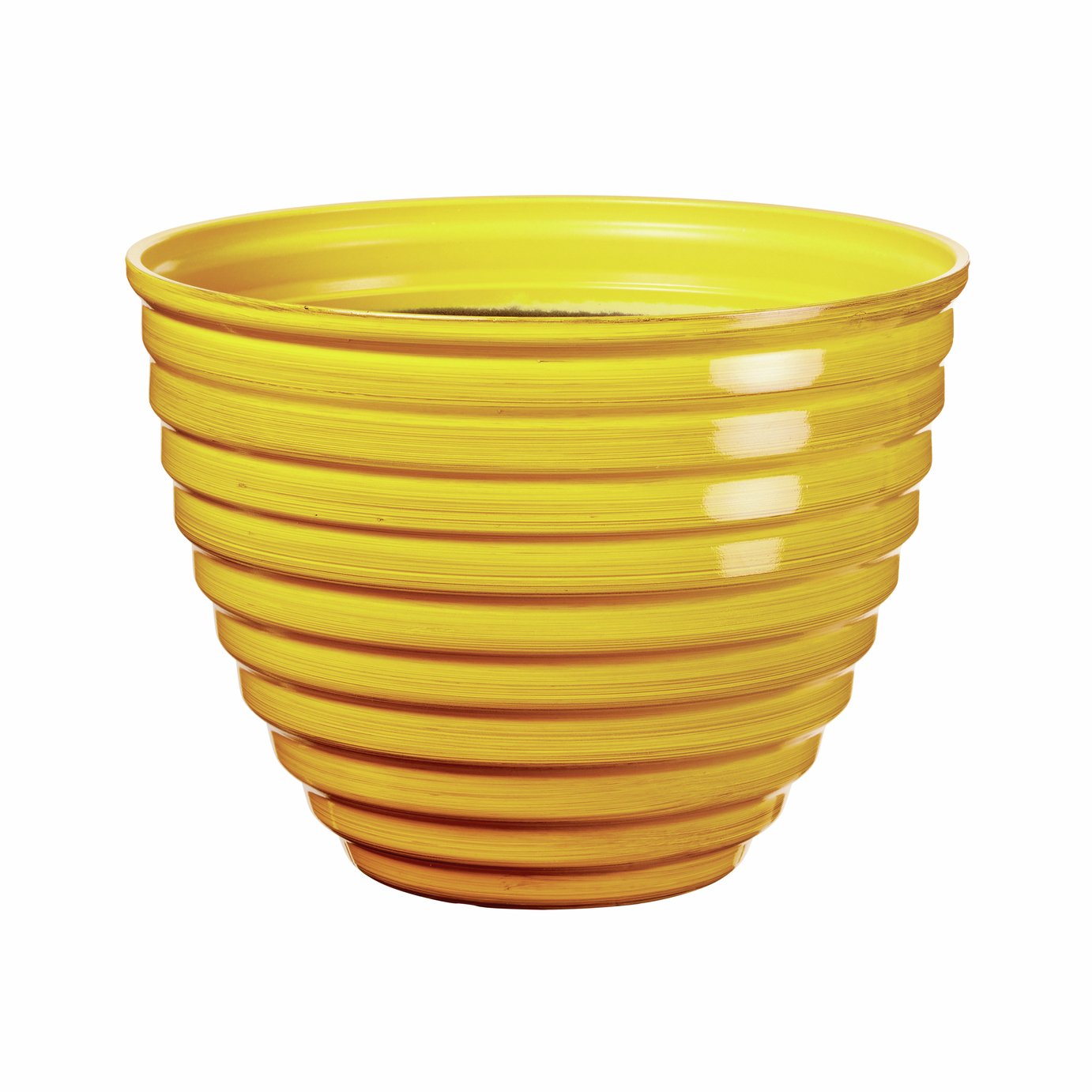 Premier Decorations 30cm Polypropylene Yellow Plant Pot