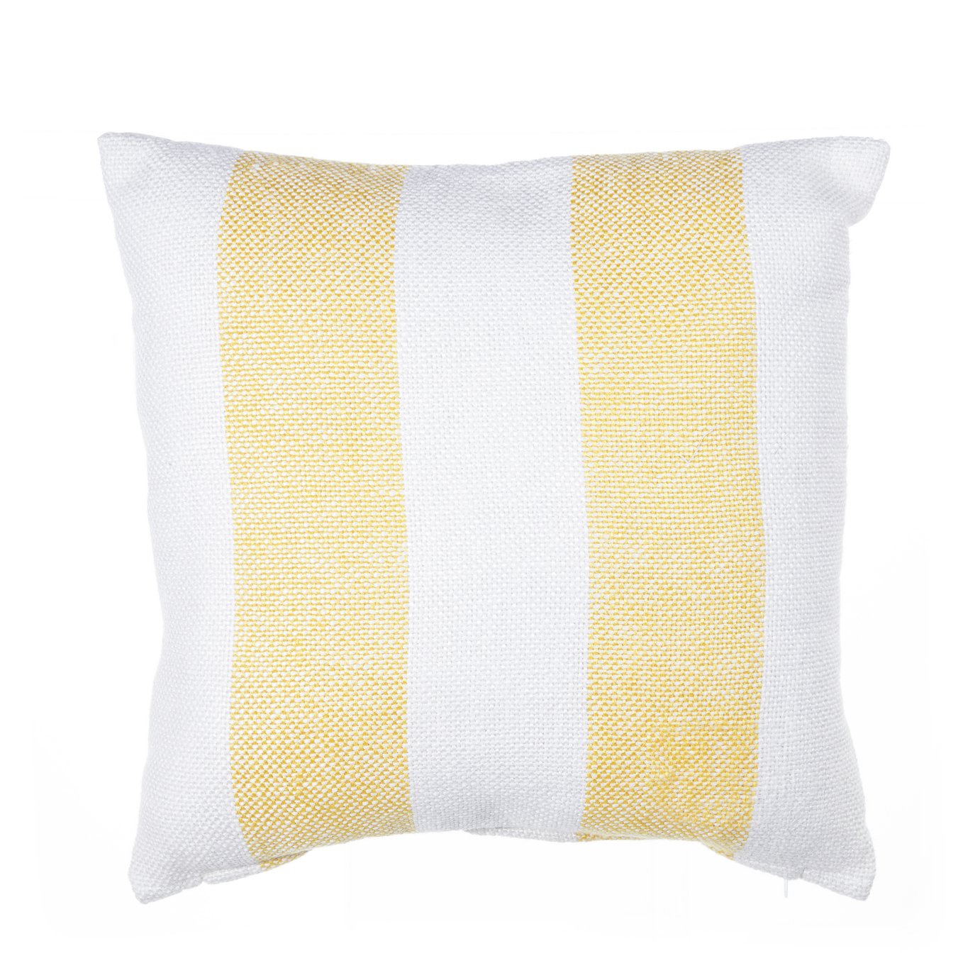 Premier Decorations 45cm Yellow Broad Striped Outdoor Cushion