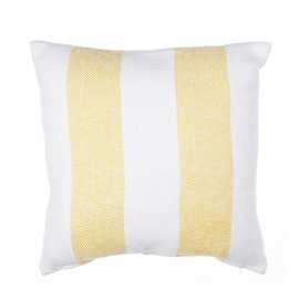 Premier Decorations 45cm Yellow Broad Striped Outdoor Cushion