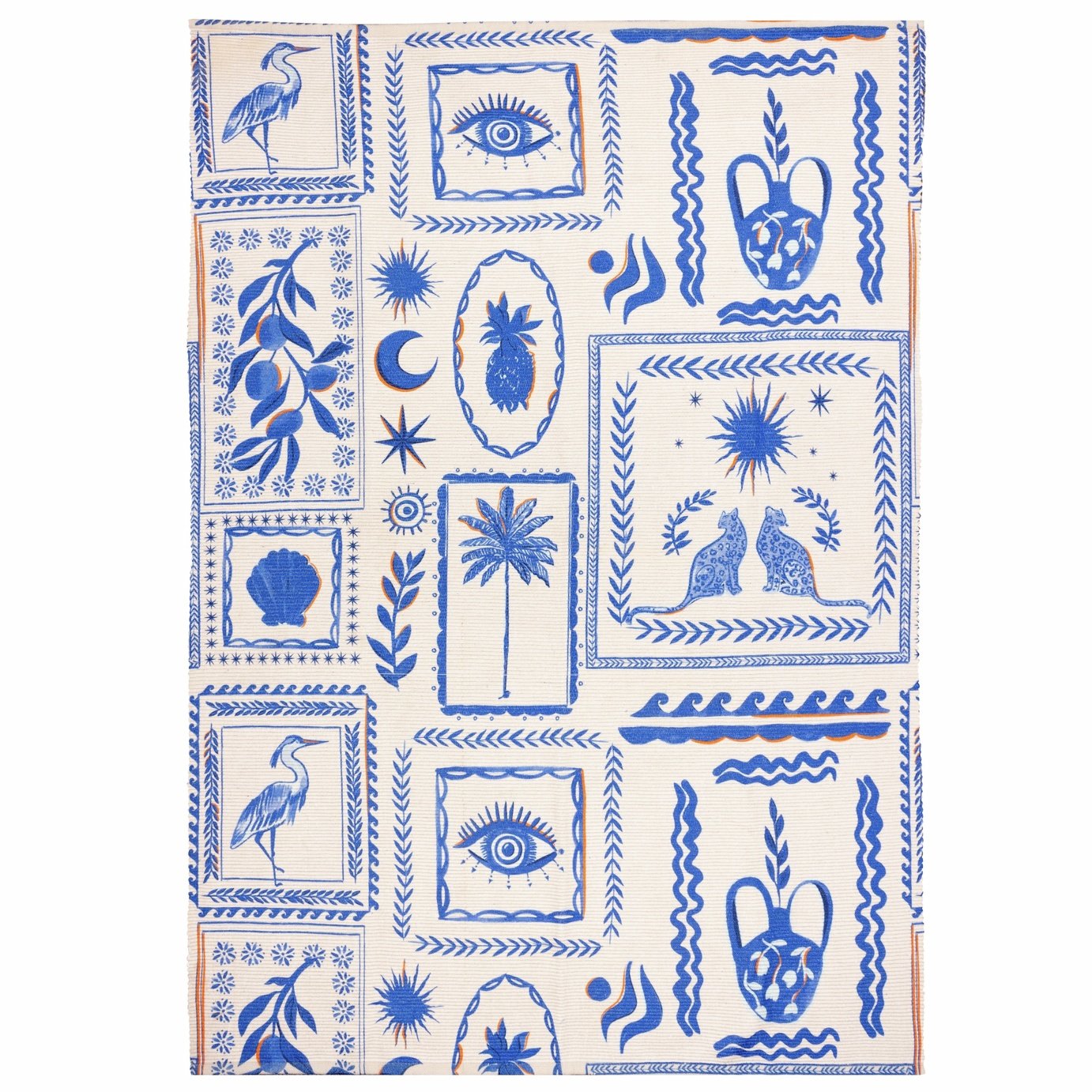 Furn Polyester Blue Rectangle Outdoor Rug