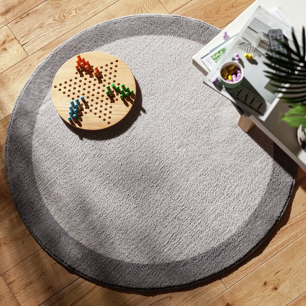 Grey circle store rug