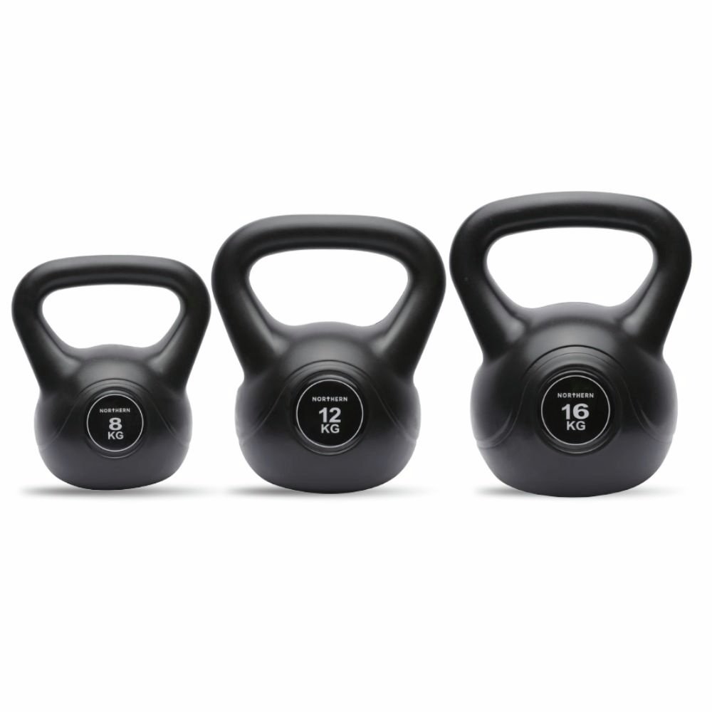 Northern Vinyl Black Kettlebells Set - 8-16kg