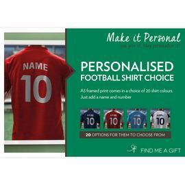 Personalised Football Shirt Poster Choice Gift Experience