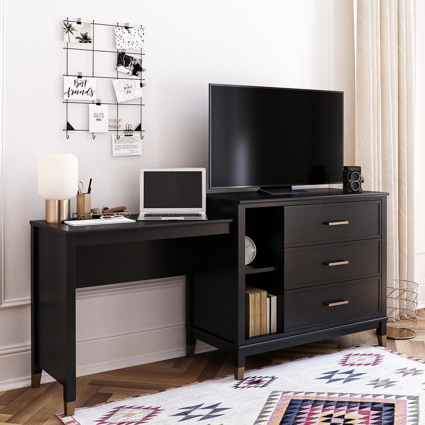 Dorel Westerleigh 3 Drawer Desk - Black