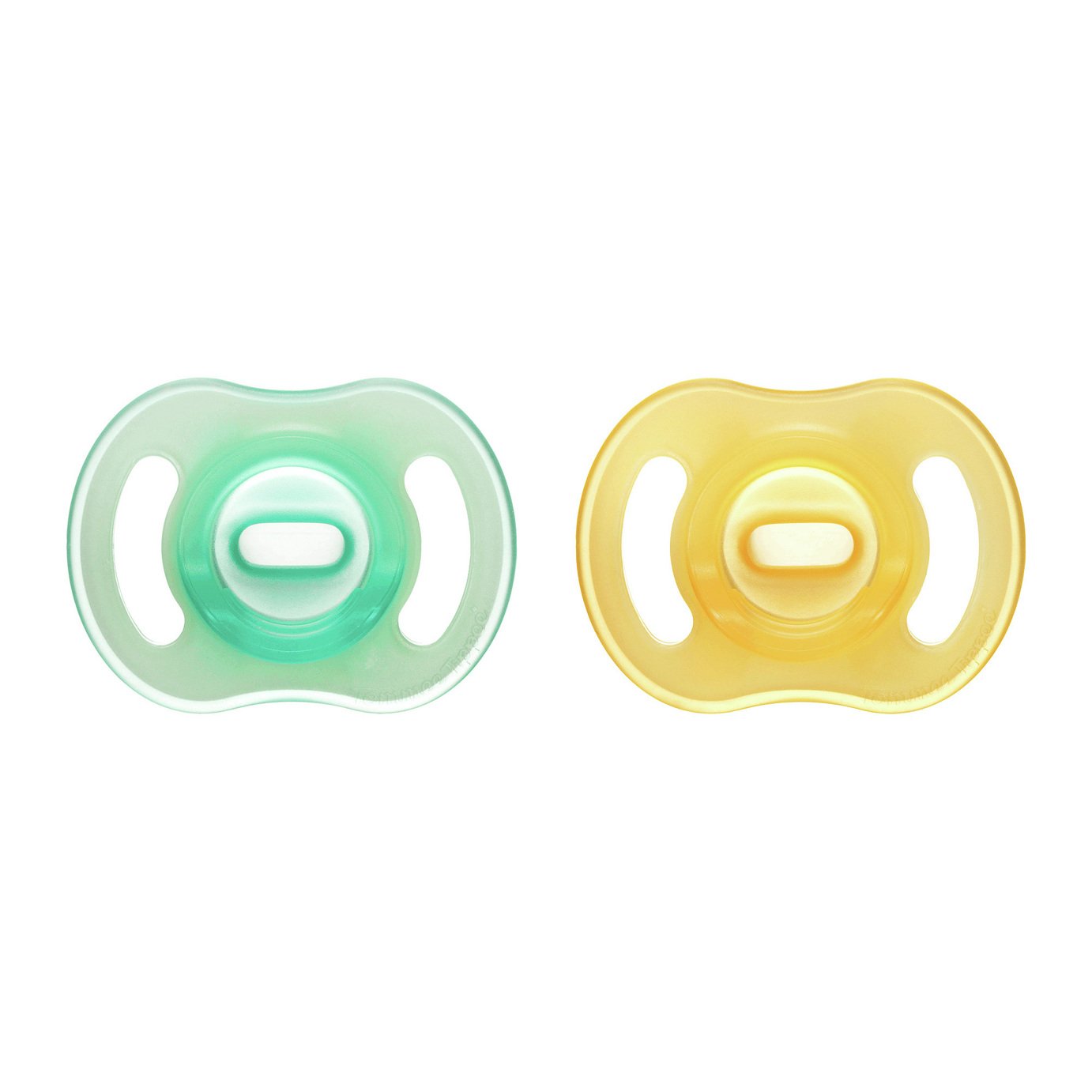Tommee Tippee Ultra-light Night Glow Silicone Soother - Yellow Green Pack of 2