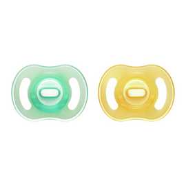 Tommee Tippee Ultra-light Night Glow Silicone Soother - Yellow Green Pack of 2