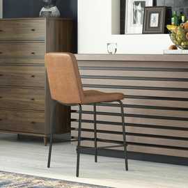 Dorel Corey Faux Leather Bar Stool - Camel
