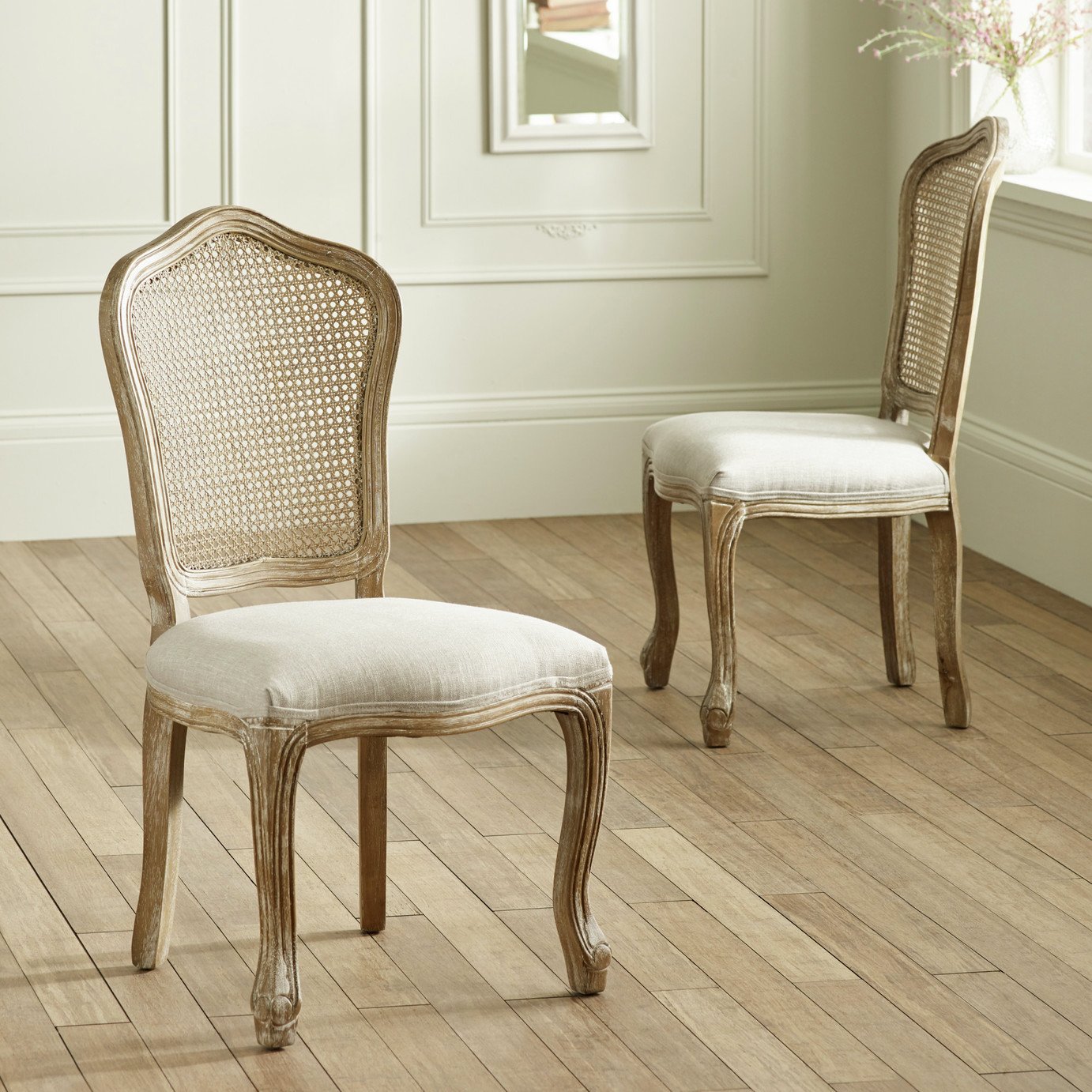 Julian Bowen Camille Pair of Solid Wood Chairs - Light Oak