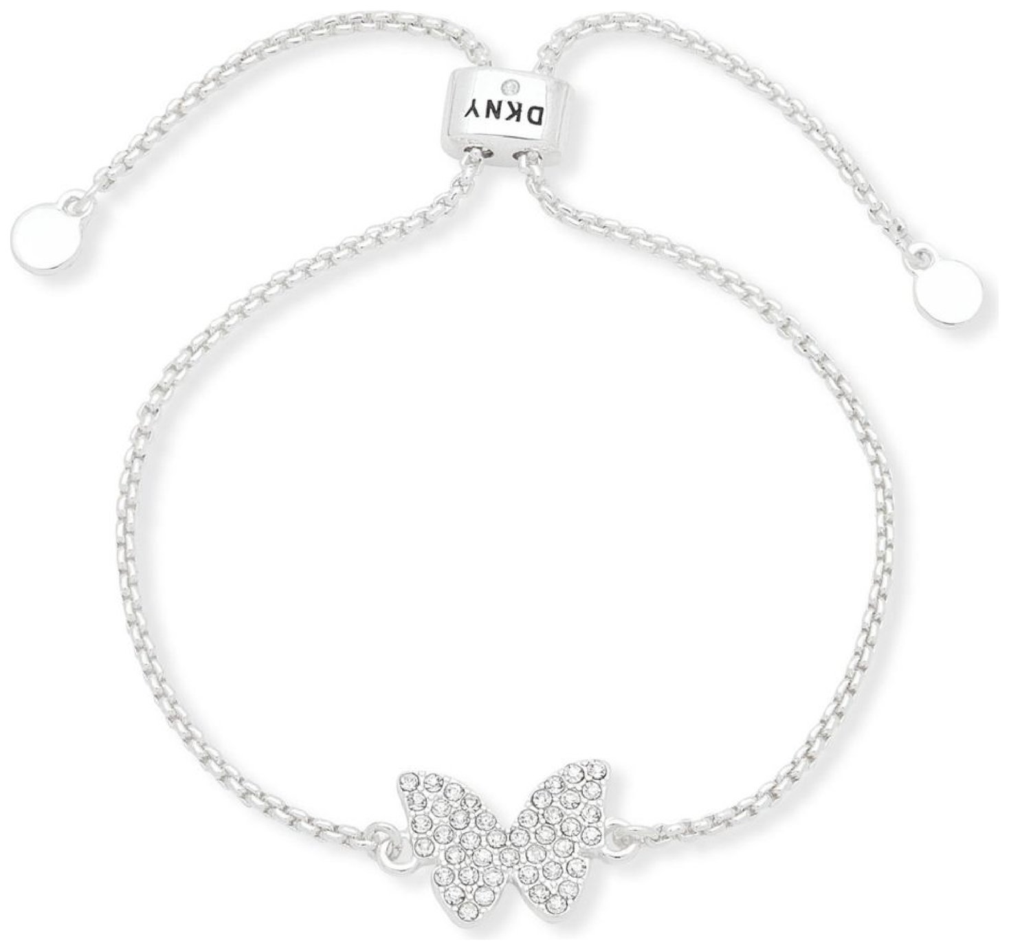 DKNY Silver Tone Crystal Pavé Butterfly Bracelet 