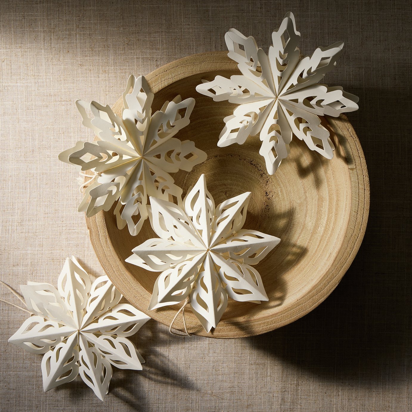 Habitat Handmade Paper Snowflake Tree Decoration - Pack of 4