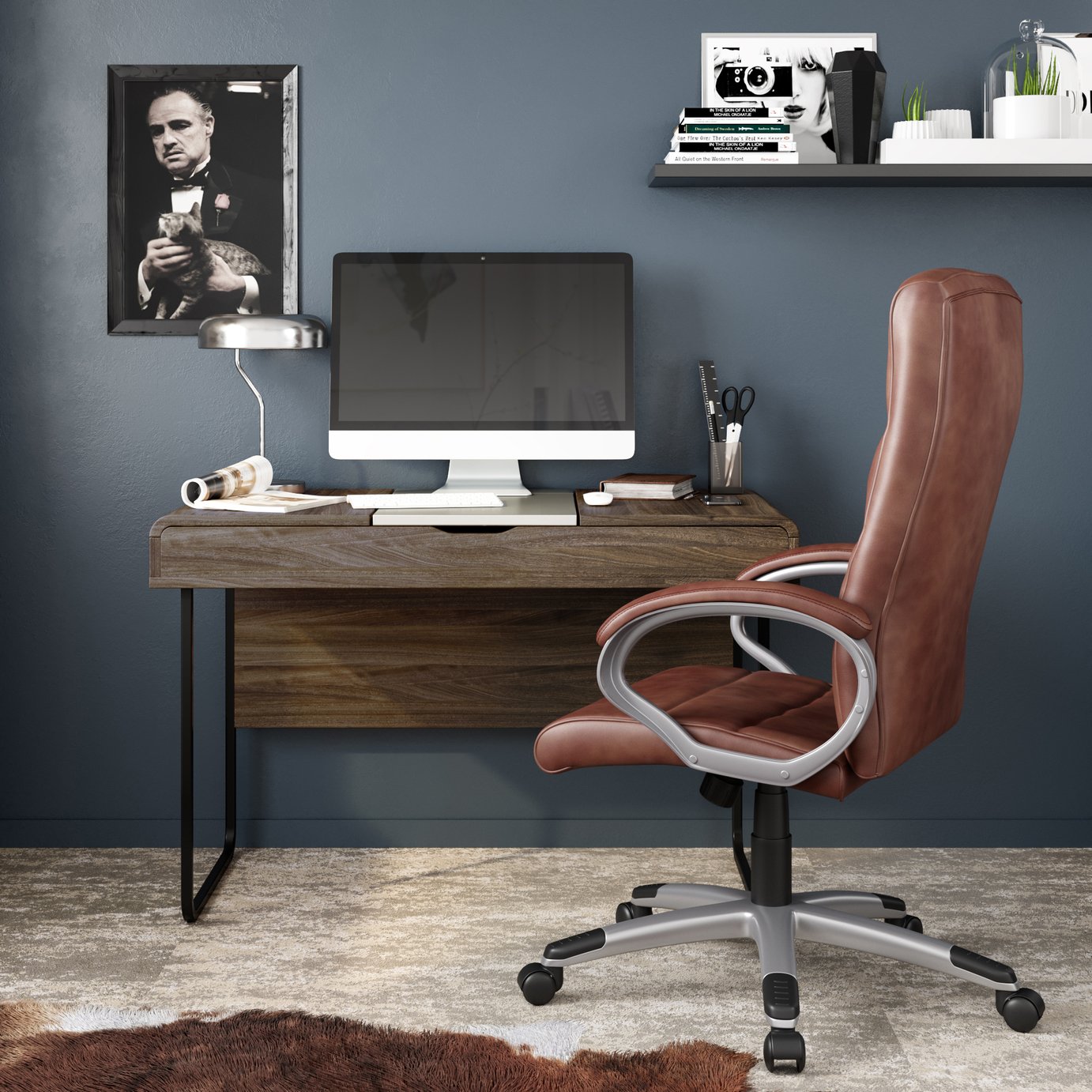 Dorel Hampton Faux Leather Office Chair - Brown