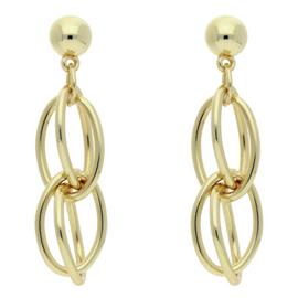 Front Row Gold Colour Drop Chain Earrings