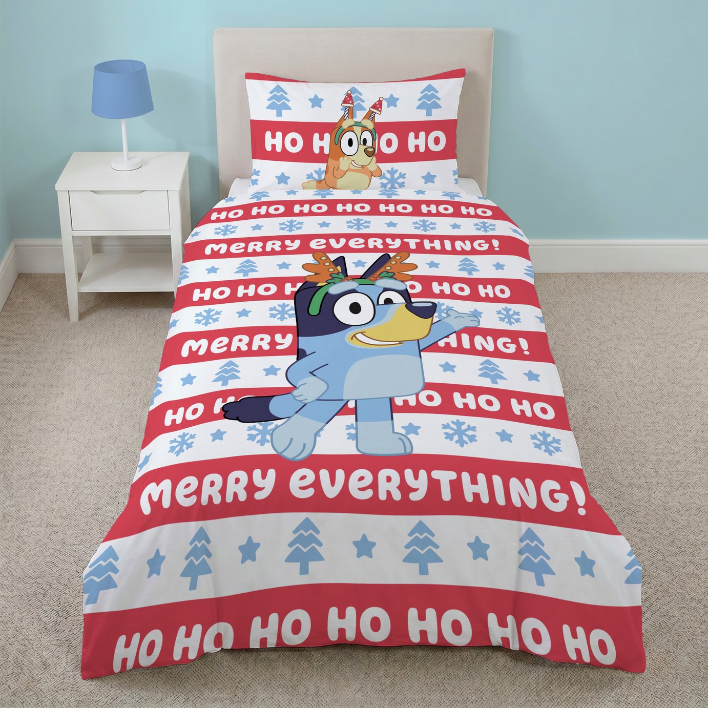 Bluey Kids Snowy Red Bedding Set - Single