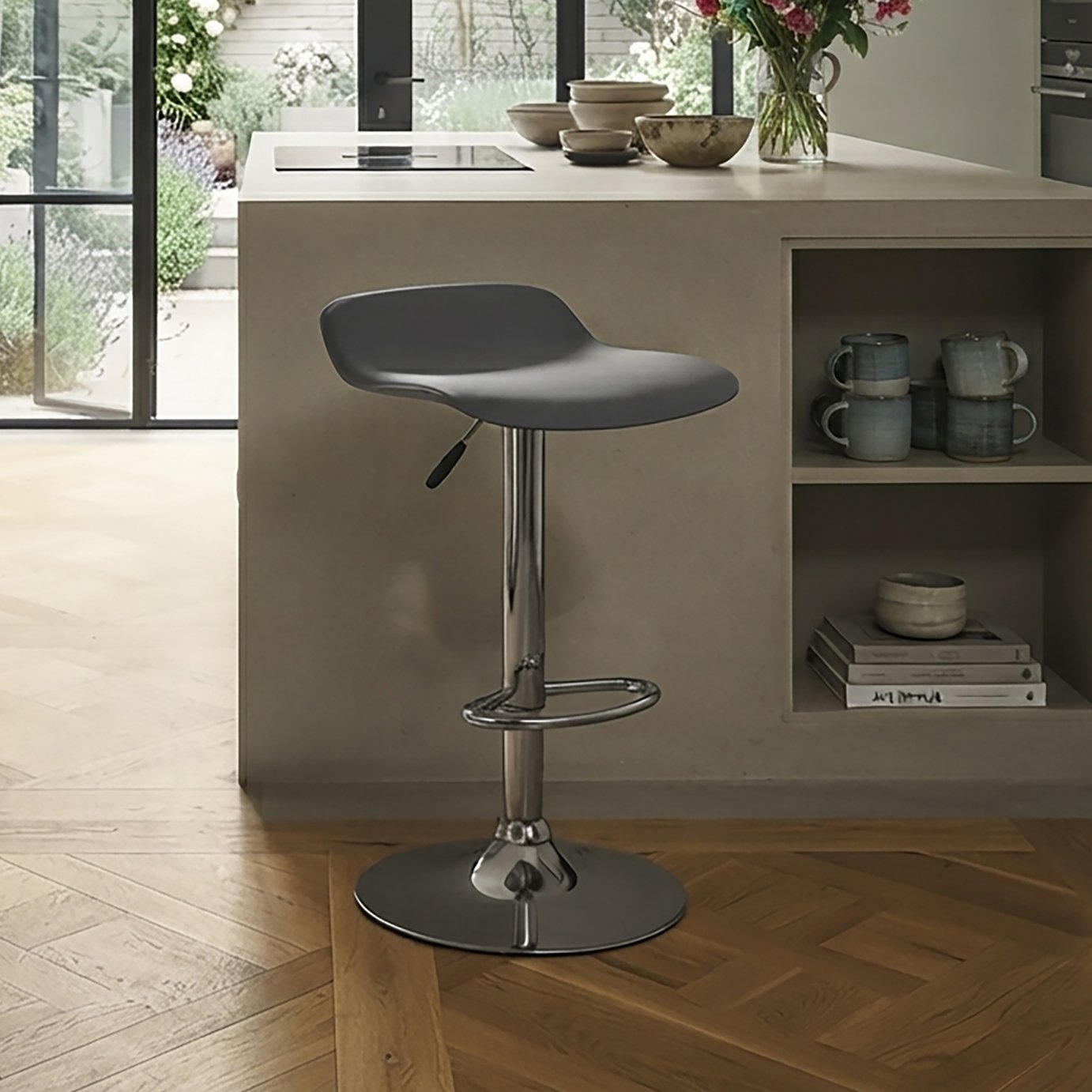 Dorel Ohio Faux Leather Bar Stool - Grey