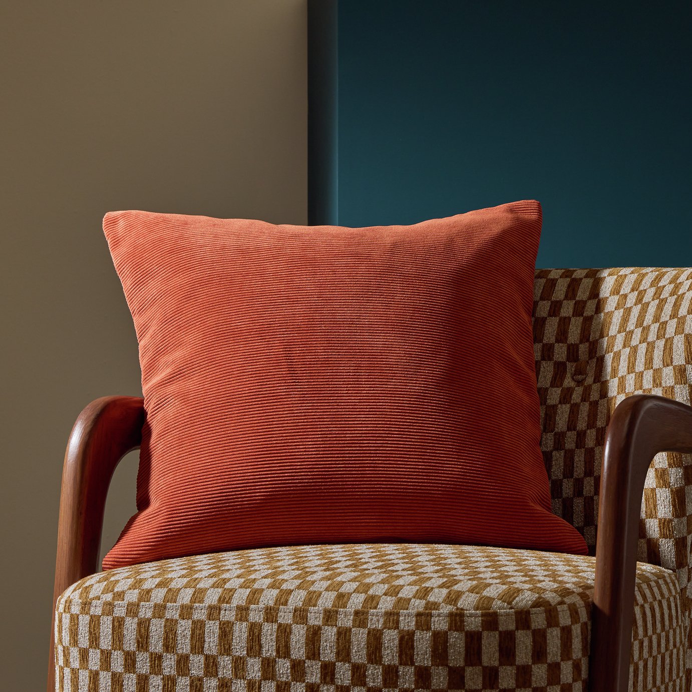 Habitat Cord Cushion Burnt Orange - 50x50cm