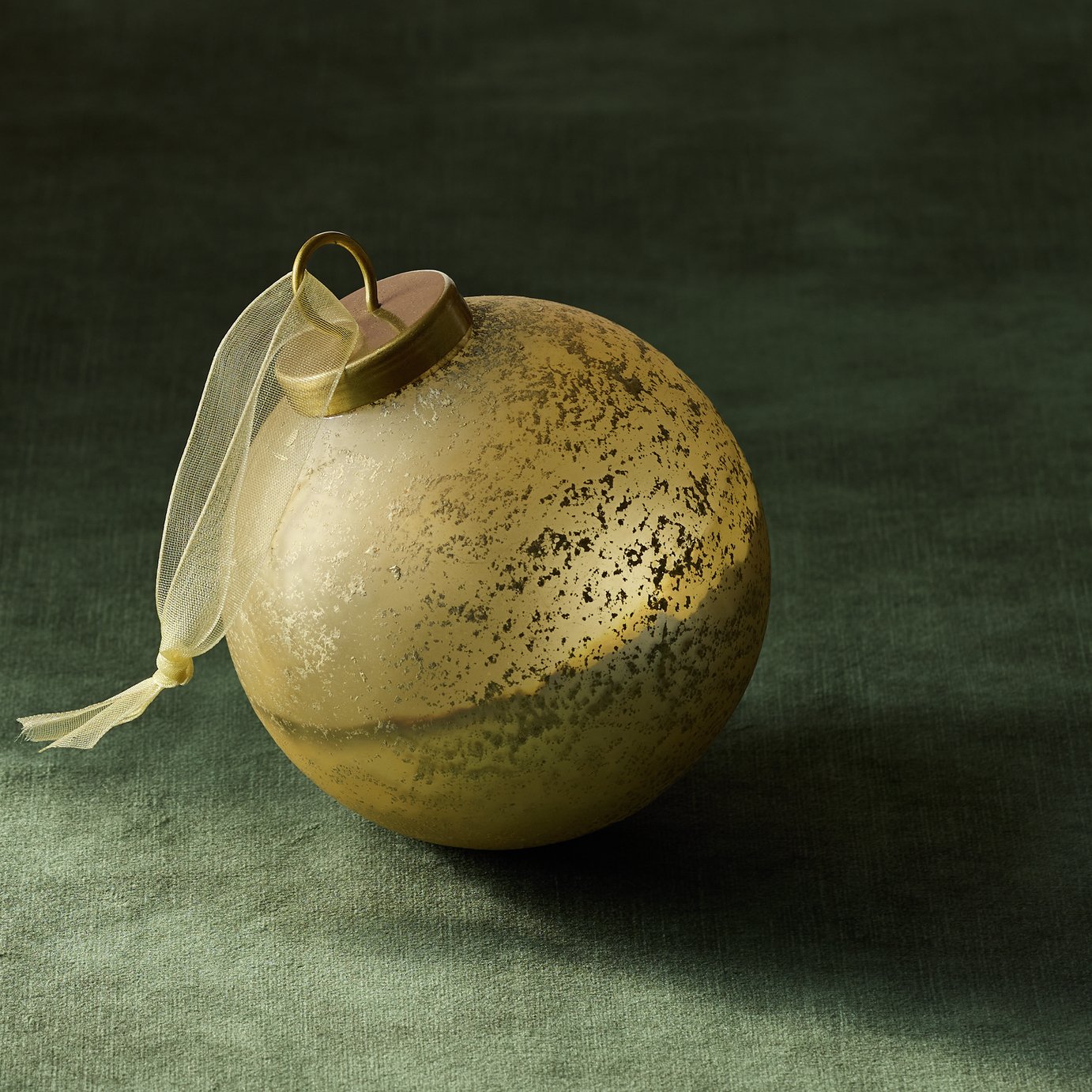 Habitat Buried Champagne Cotton Velvet Christmas Bauble