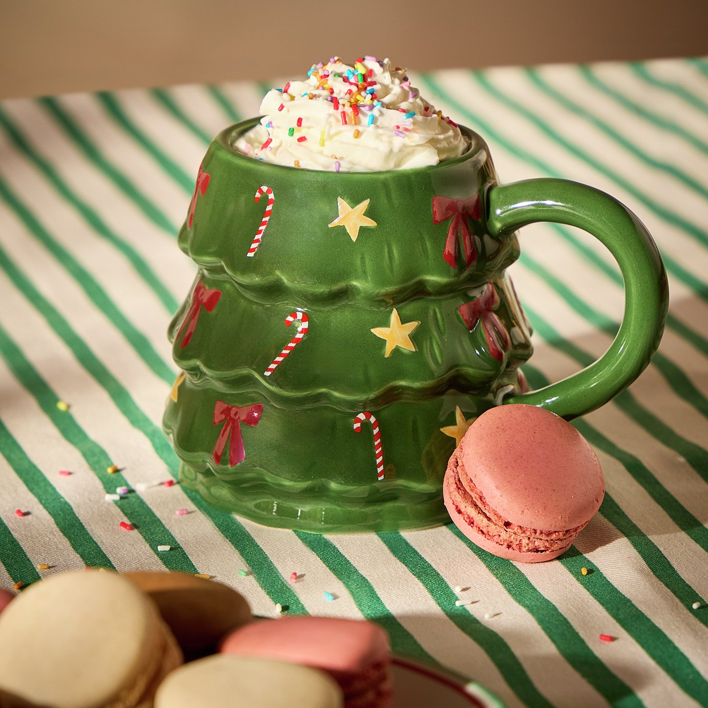 Argos Home Christmas Tree Stoneware Mug - Green