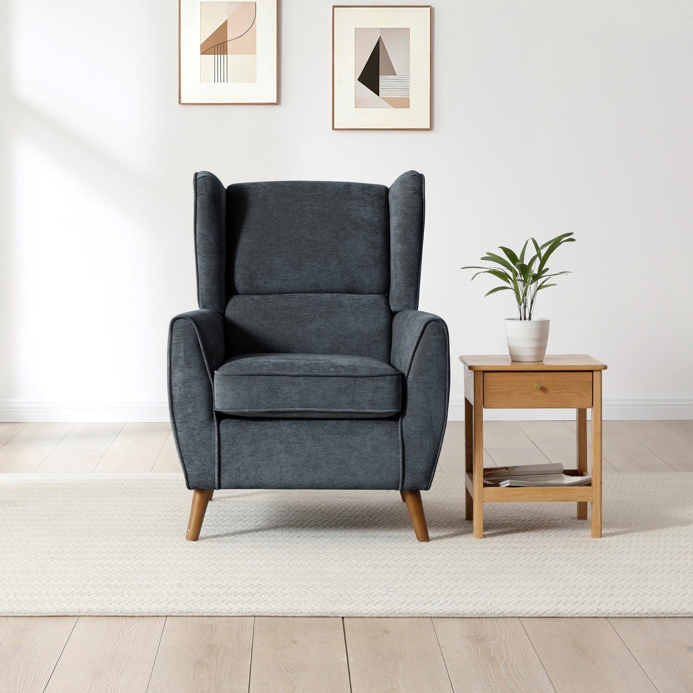Kyoto Luca Fabric Wingback - Denim