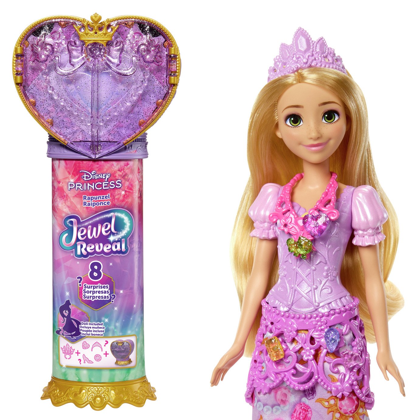 Disney Princess Jewel Reveal Rapunzel Fashion Doll & 8 Surprises