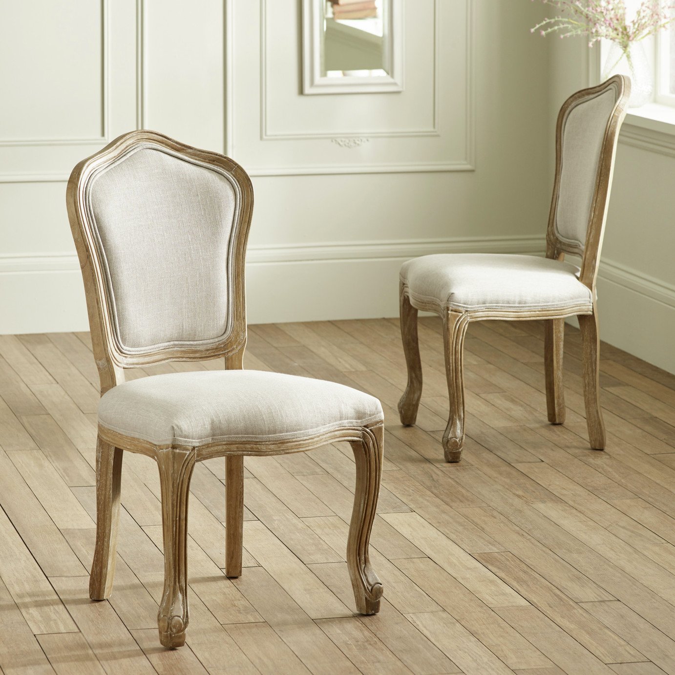Julian Bowen Camille Pair of Solid Wood Chairs - Light Oak