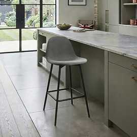 Dorel Calvin Velvet Bar Stool - Grey