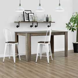 Dorel Luxor Pair of Metal Bar Stool - White