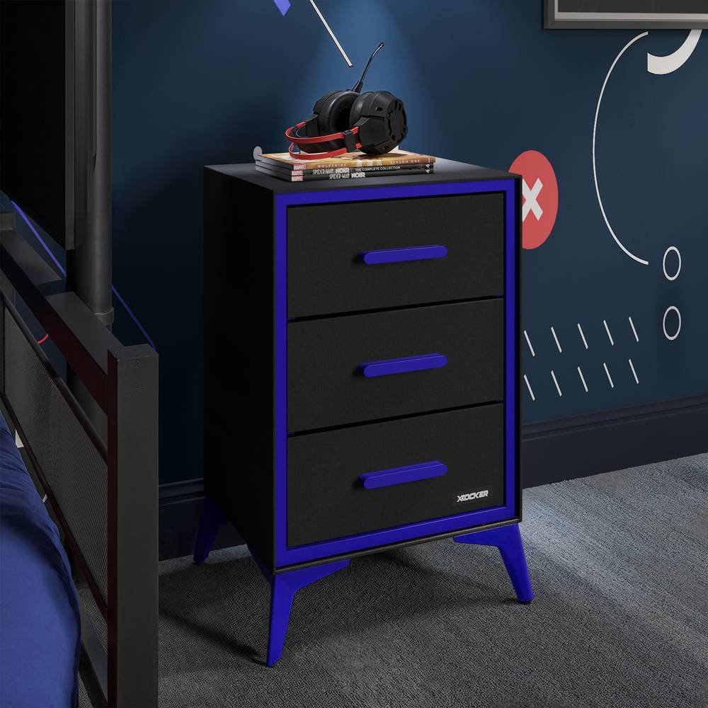X Rocker Arcane 3 Drawer Storage Chest - Blue