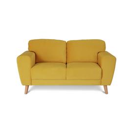 Habitat Snuggle 2 Seater Velvet Sofa - Yellow