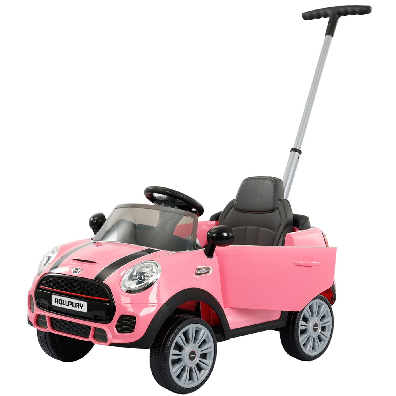 Rollplay Mini Cooper Play Push Car 2 in 1 Ride On - Pink