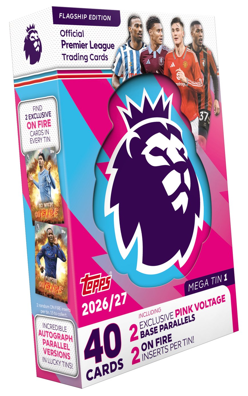 Topps Flagship Premier League 2026-27 Mega Tin Trading Cards - Pink