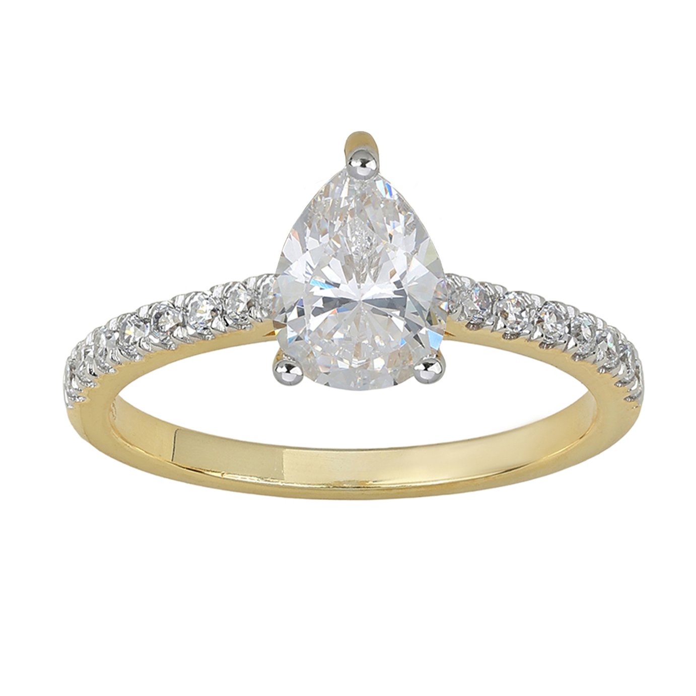Pure Brilliance 9ct YG  1.42ct Laboratory grown Diamond Pear Sol  Ring - O
