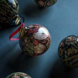 Habitat x Morris & Co. Decoupage Christmas Baubles - Pack of 3
