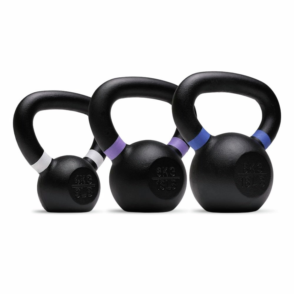Northern Cast Iron Black Kettlebells Set - 4-8kg