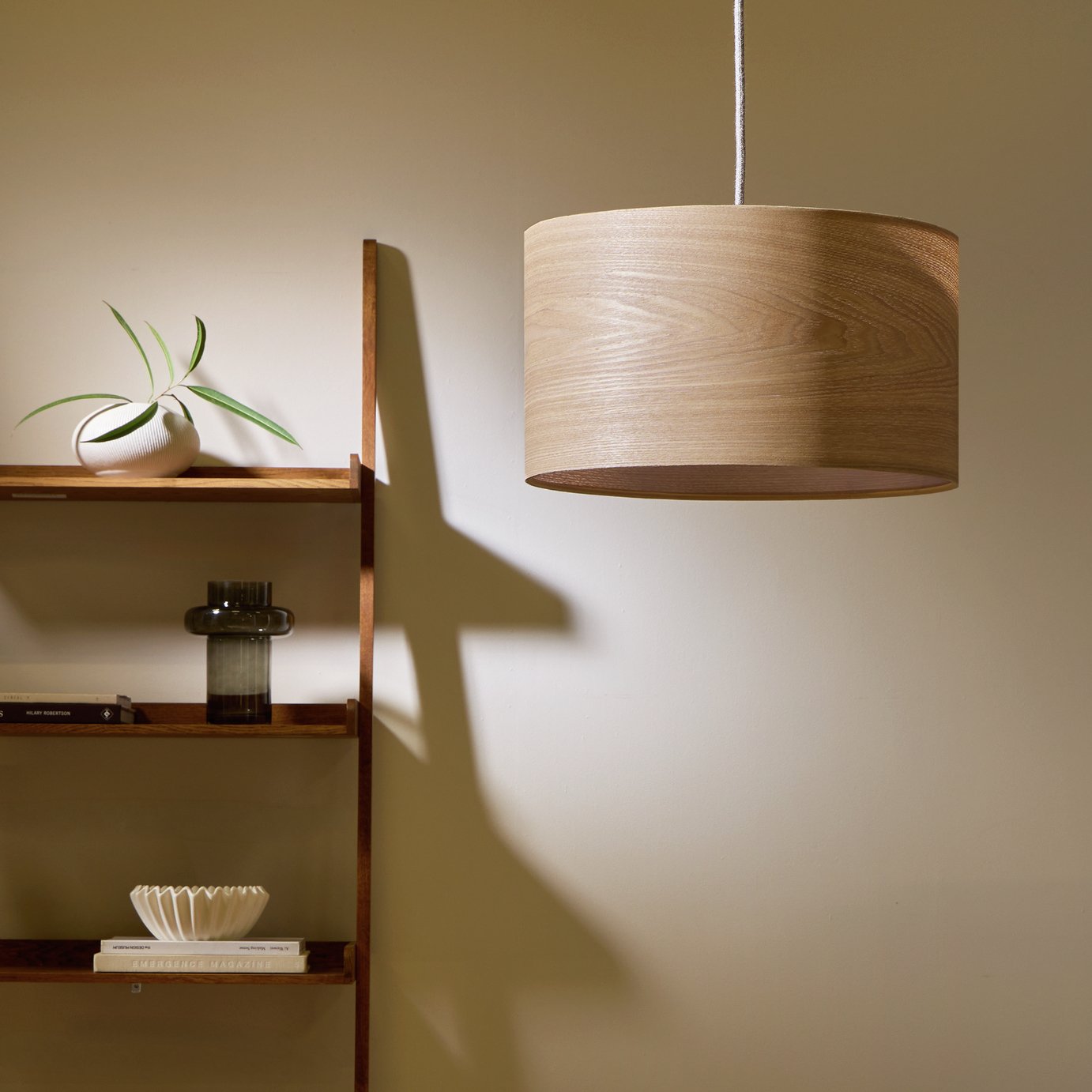 Habitat Light Oak Veneer Easy Fit Lampshade - 20cm