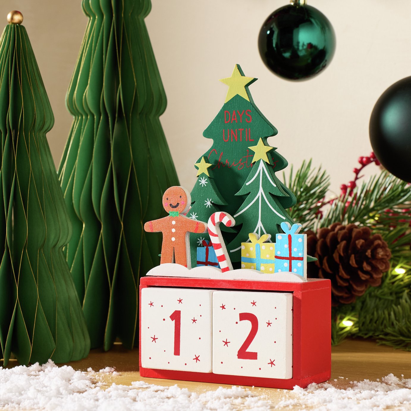 Argos Home Wooden Novelty Christmas Countdown