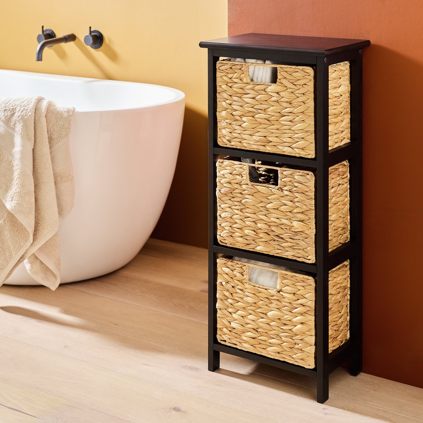 Habitat 3 Drawer Bathroom Unit - Black Frame