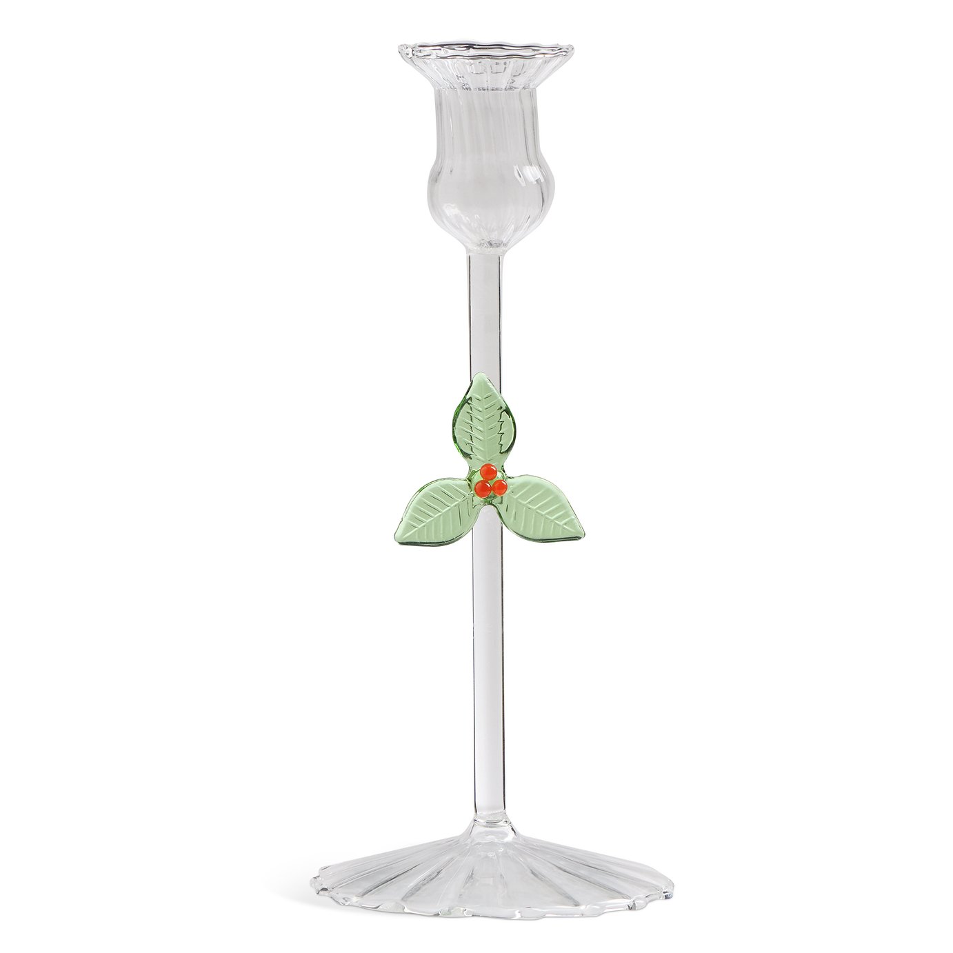 Argos Home Christmas Holly Taper Candle Holder