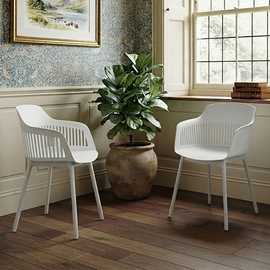 Dorel Camelo Pair Of Plastic Dining Chairs - White