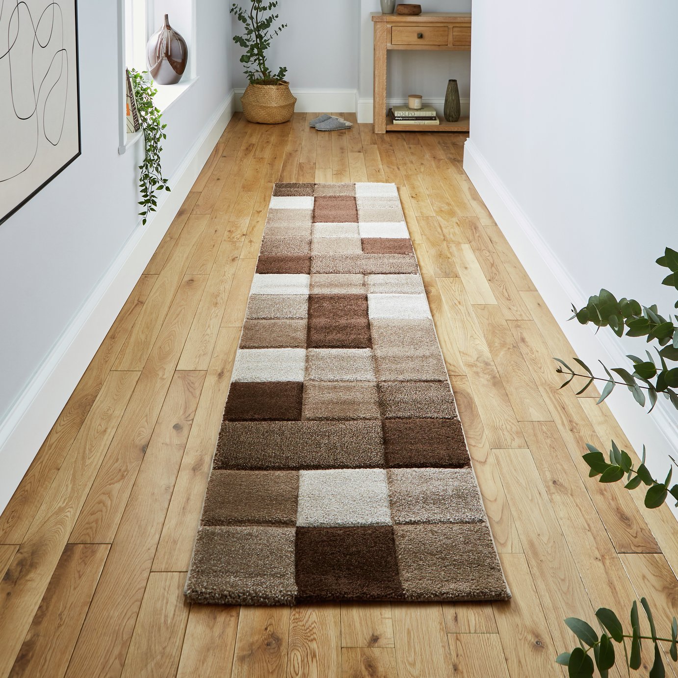 Think Rugs Brooklyn Geometric Brown Rug