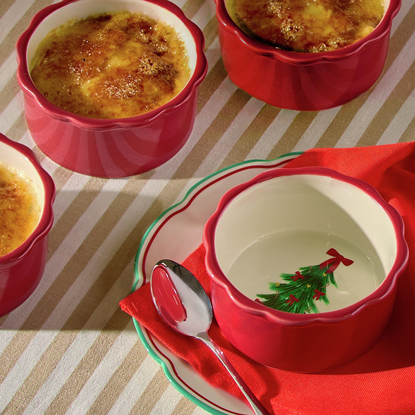Argos Home Tree Fluted Red Ramekin Dishes - Pack of 4 