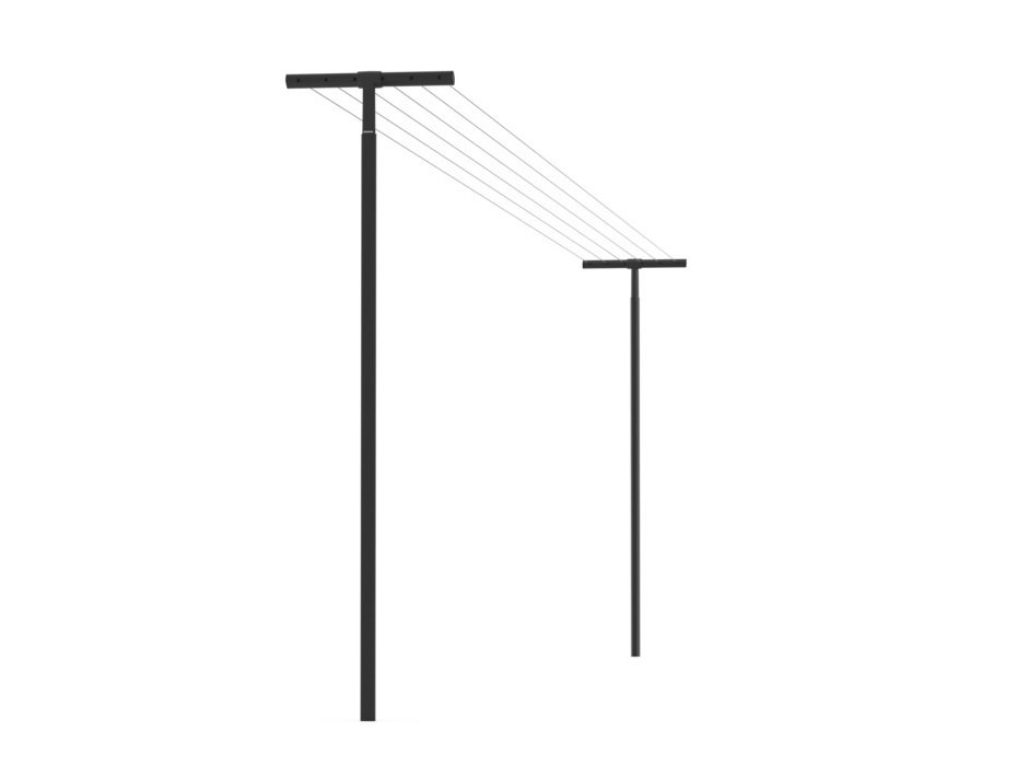 Brabantia 50m HangOut Wahing Lines With Poles - Black
