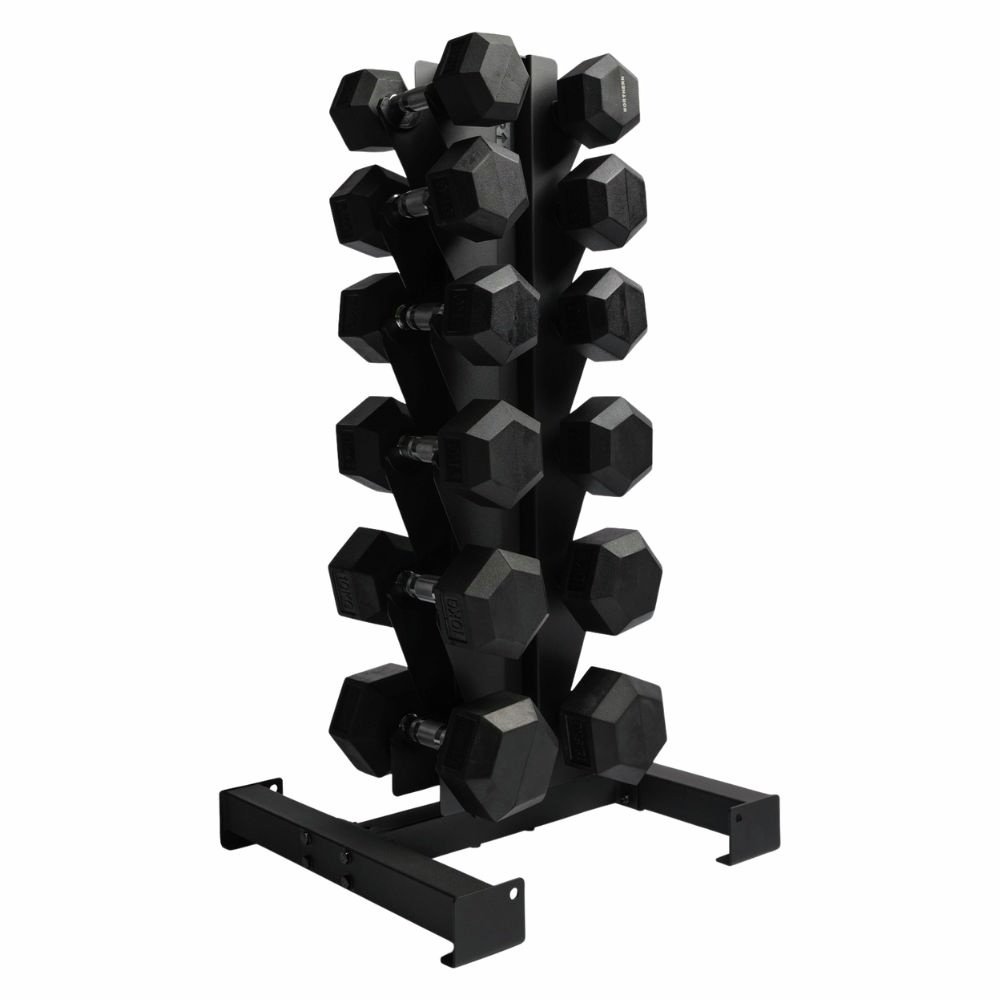 Northern Hex Dumbbells with Vertical Rack - Set of 12