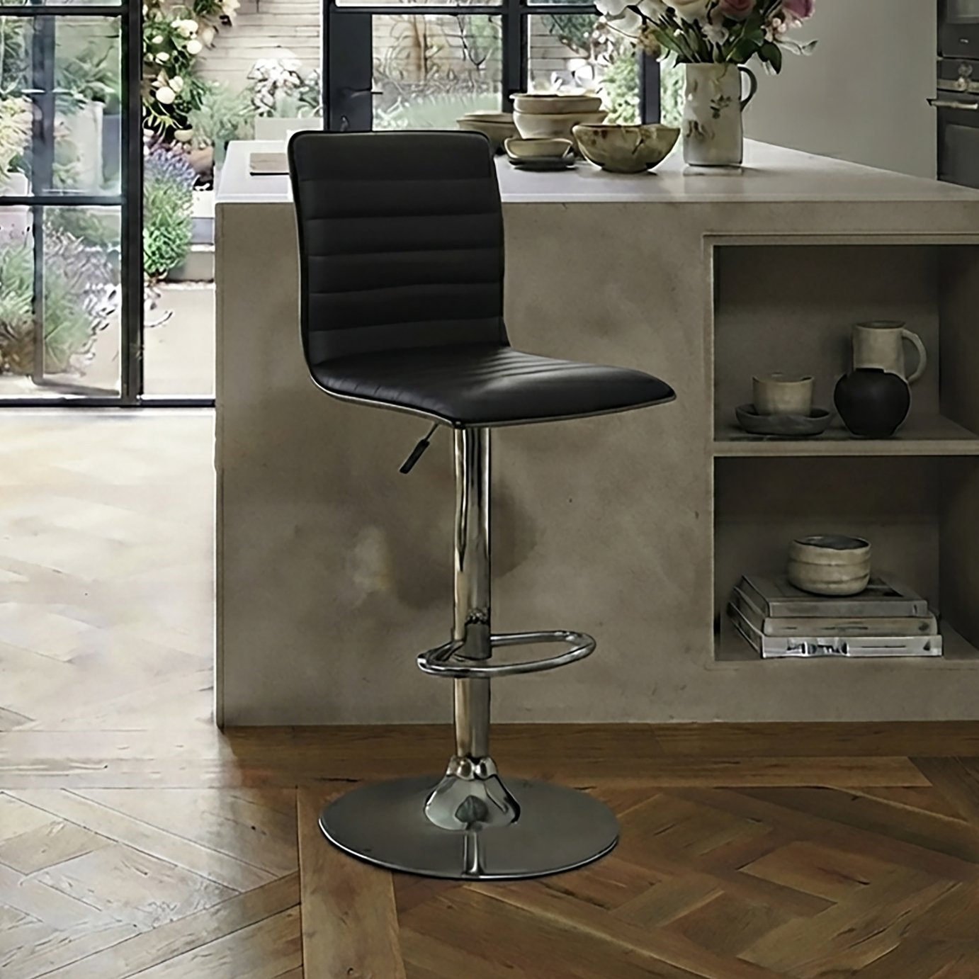Dorel Colby Faux Leather Bar Stool - Black