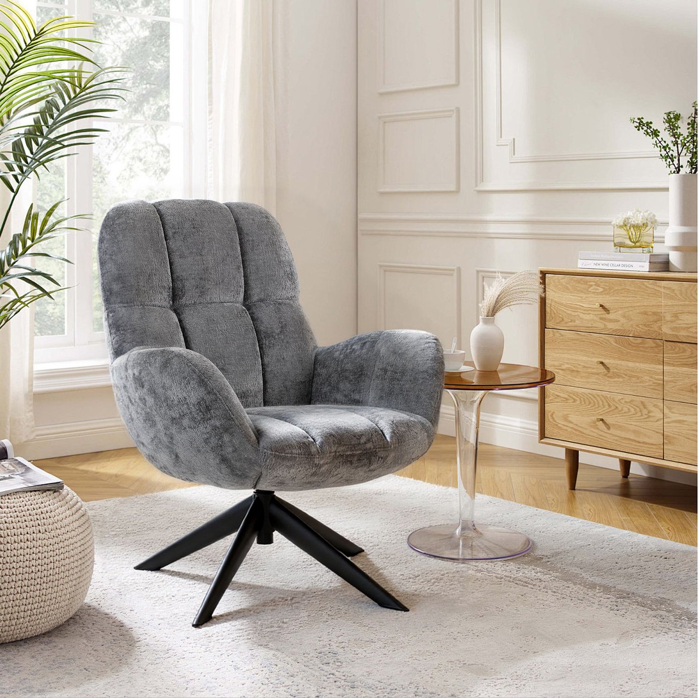 Dorel Glenfield Fabric Accent Chair - Grey