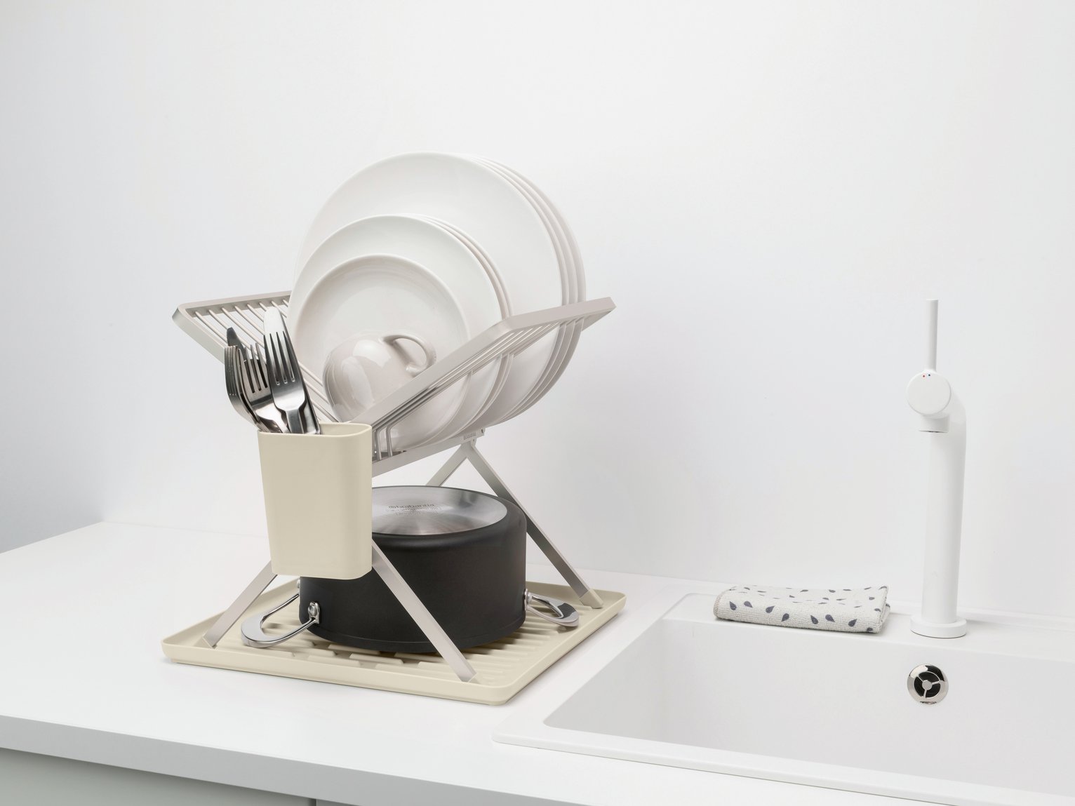Brabantia SinkSide Foldable Dish Drying Rack - Soft Beige