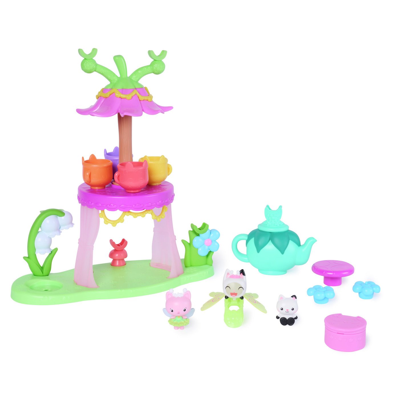 Gabbys Dollhouse Flutter-riffic Tea Party Playset
