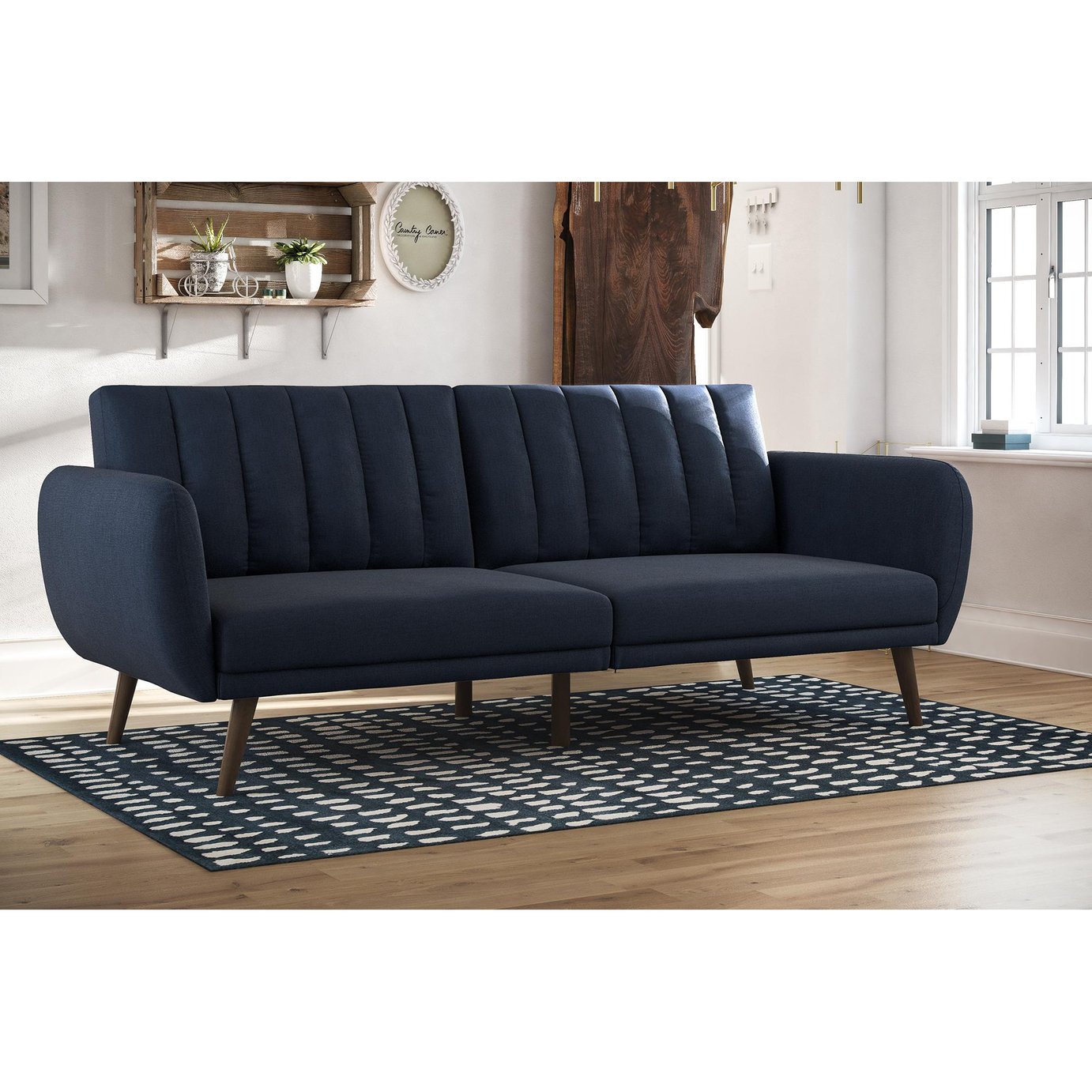 Novogratz Brittany Fabric Sofa Bed - Navy Blue