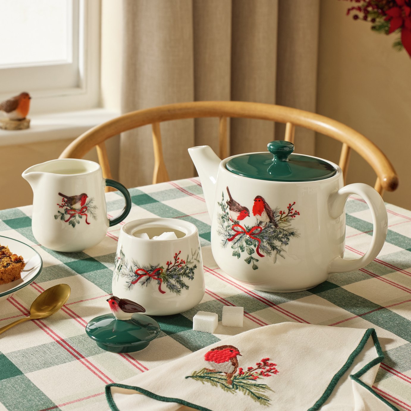 Argos Home Robin Stoneware Tea Set - White