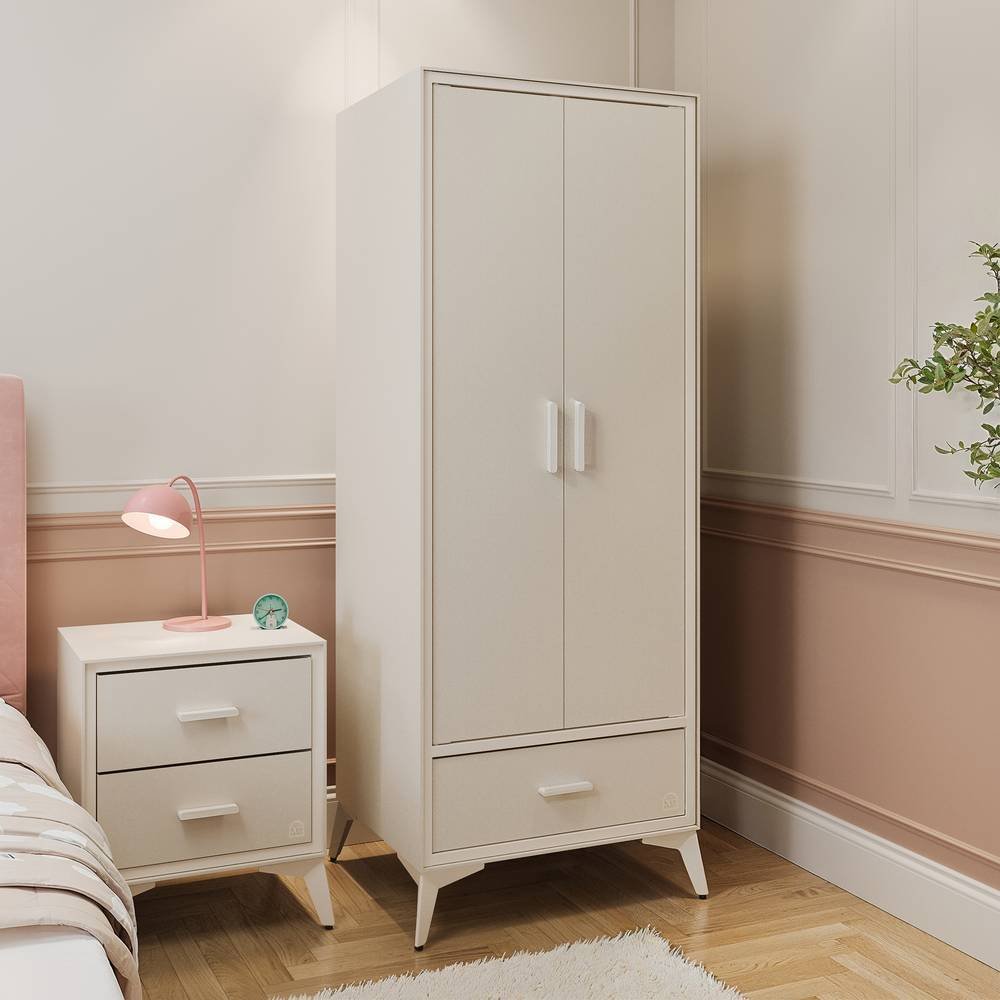 XR Living Florence 2 Door 1 Drawer Wardrobe with Drawer - Natural